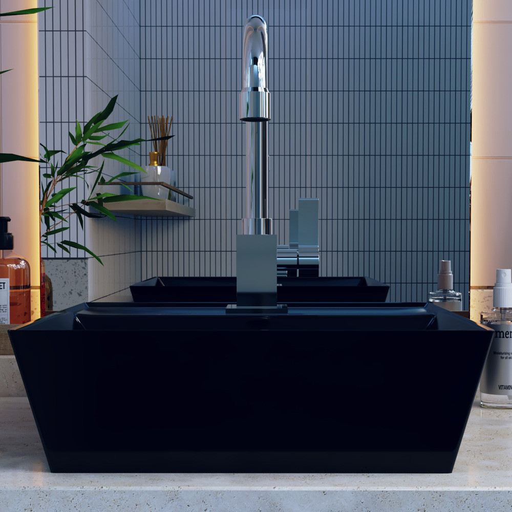 Cuba de Apoio Angular Quadrada Para Banheiro Lavabo Volcano C01 AQ33W Preto - Lyam em Oferta na Shopee