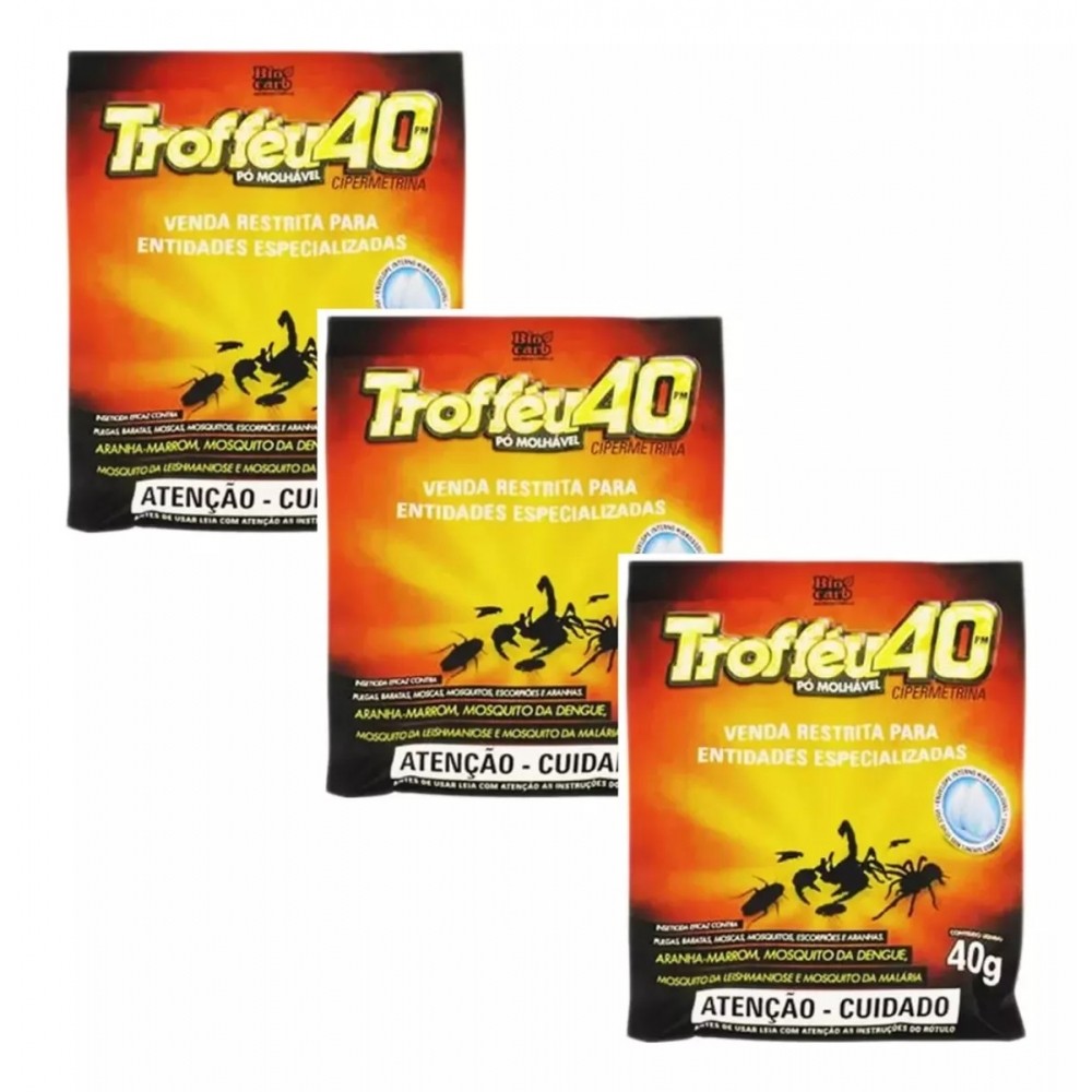 Trofeu 40 Kit com 3 sachês em Oferta na Shopee