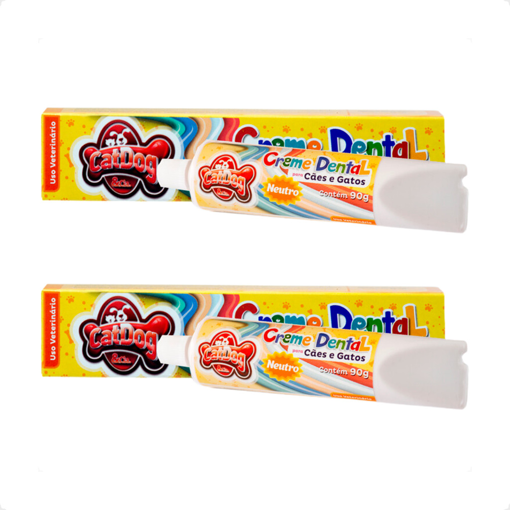 Kit 2 Creme Dental Neutro CatDog & Cia para Cães e Gatos - 90g em Oferta na Shopee