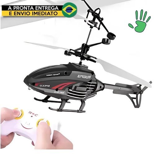 Brinquedo Helicóptero de Controle Remoto Mini Drone Recarregável com Sensor de Indução