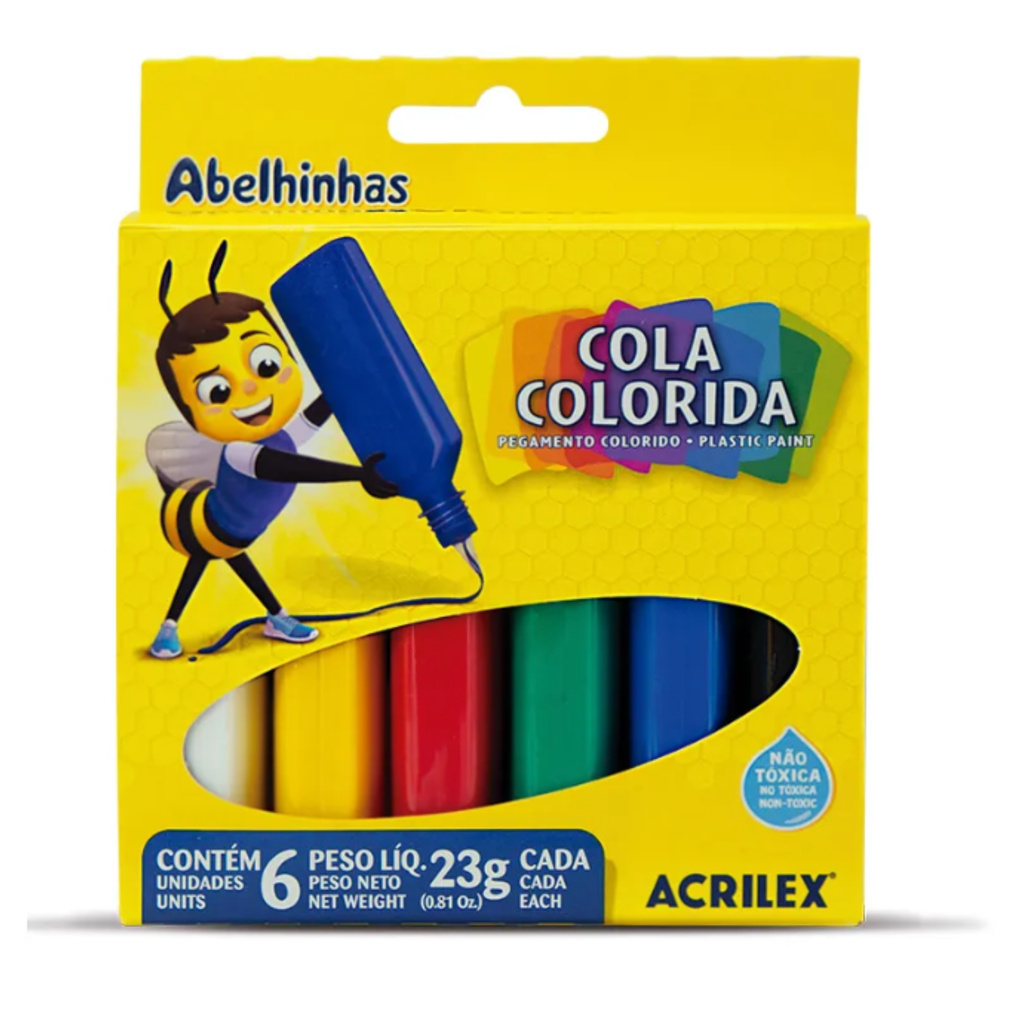Cola Infantil Colorida 6 Cores Acrilex 23g