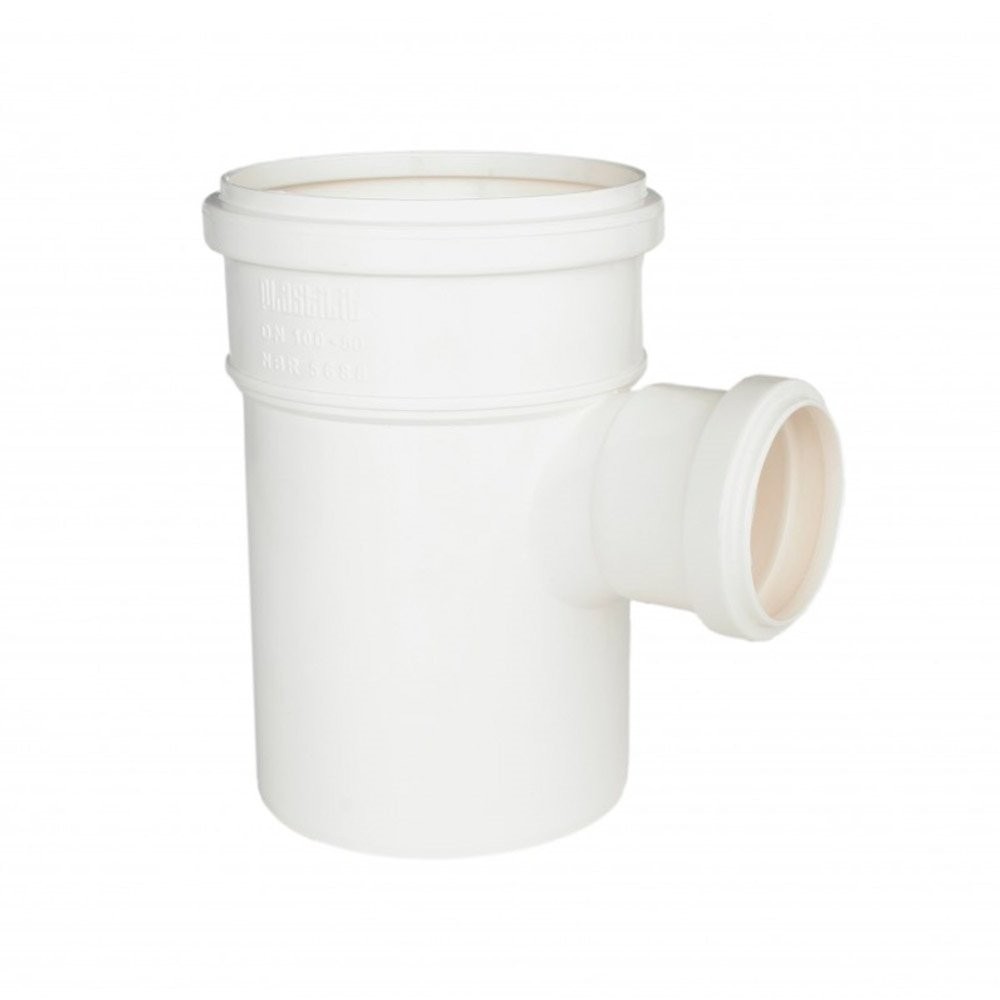 Tee de Redução para Esgoto Plastilit 100 x 50mm Embalagem com 15 Unidades