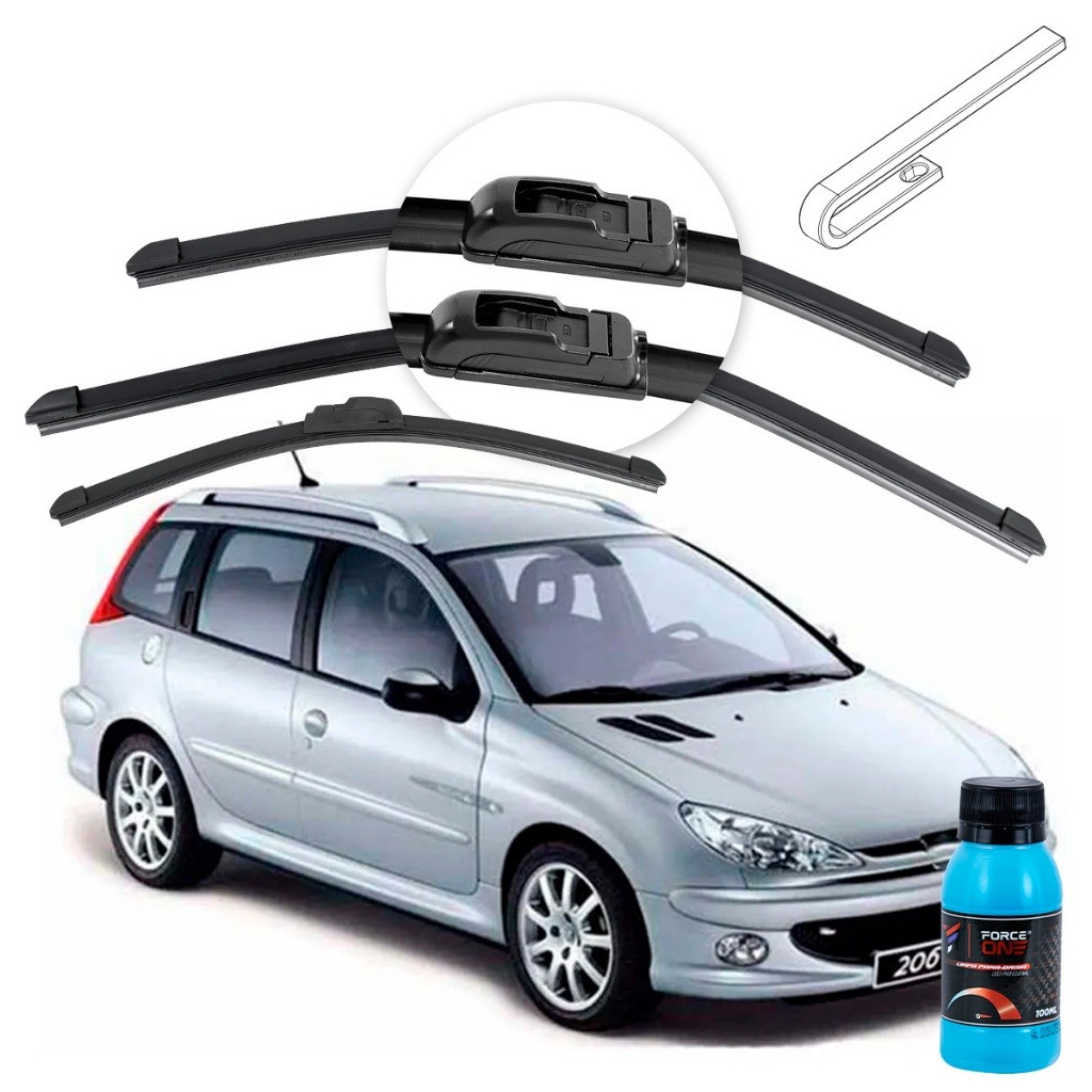 Limpador de Parabrisa Peugeot 206 SW ano 05 a 08 Universal Dianteira e Traseira em Oferta na Shopee