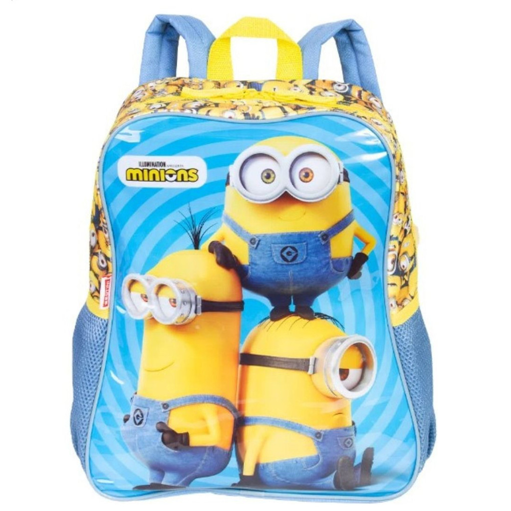 Mochila Escolar Infantil Dos Minions Tamanho Grande Modelo Costas Sestini