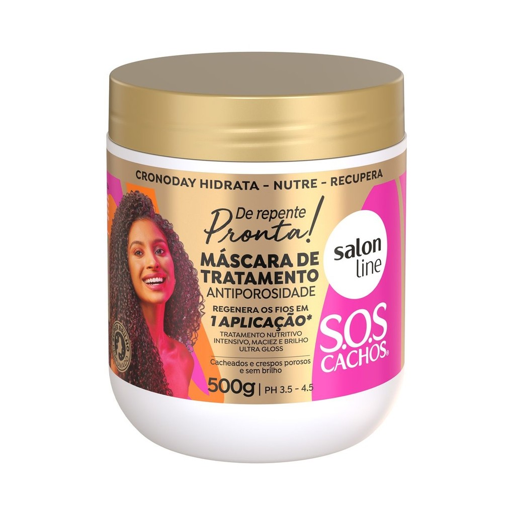 Máscara Tratamento Antiporosidade SOS Cachos Salon Line 500g em Oferta na Shopee