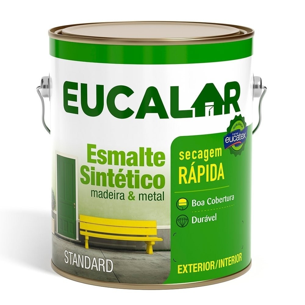 Tinta Esmalte Eucalar Brilhante 3,6L Verde Folha em Oferta na Shopee
