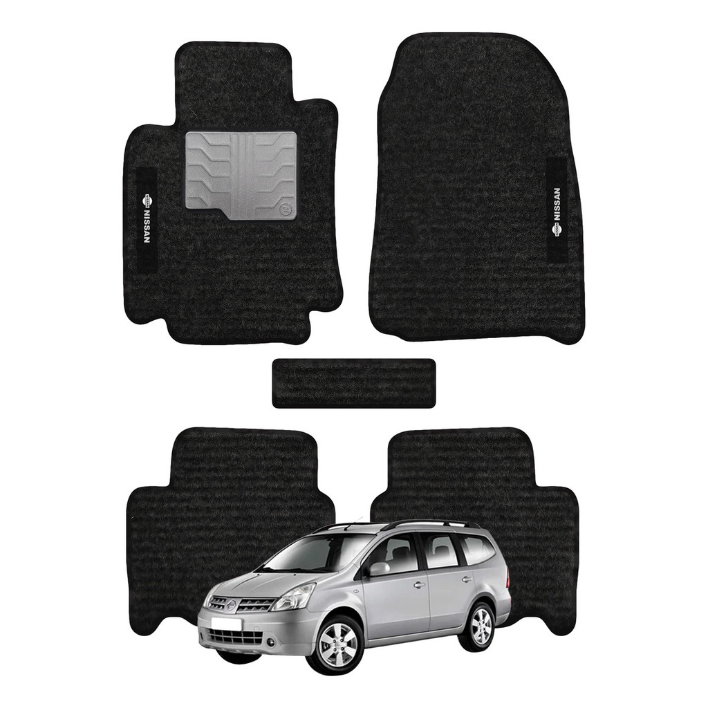 Kit de tapetes 5 peças específico Livina 2006 07 08 ... 12 13 2014 Carpete Preto
