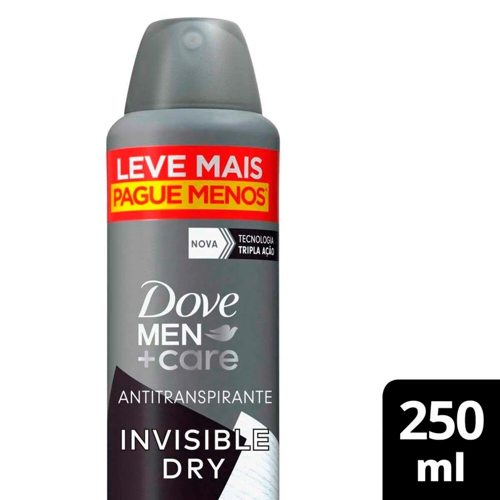 Detalhes do Kit 3 Desodorante Aerossol Dove Men Invisible Dry 72h 250ml