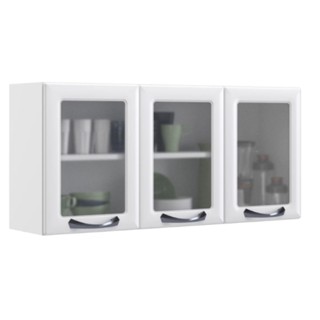 Armário de Cozinha Aéreo Itatiaia Aço 3 Portas Com Vidro New Premium Branco Neve em Oferta na Shopee