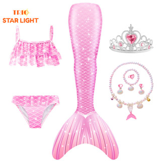 Crianças Sereia Cauda Traje Meninas Piscina Maiô Cosplay Roupa De Banho em Oferta na Shopee