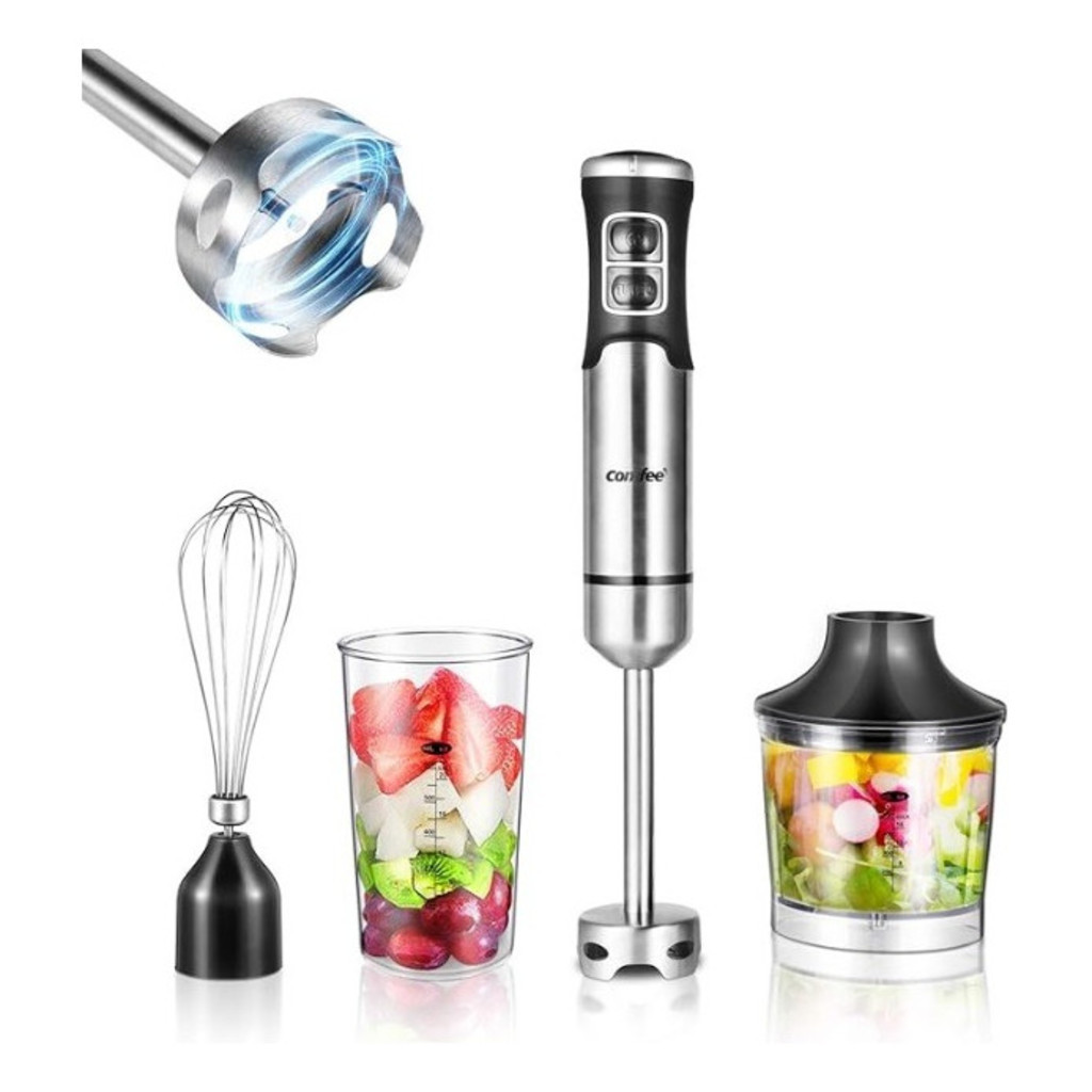 Mixer 4 Em 1 Elétrico 500w Moedor Processador Misturador Inox 110v Diversos Alimentos Multitarefa