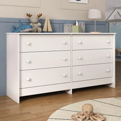 Cômoda Infantil 136cm com 6 Gavetas Flex Multimóveis MP4262