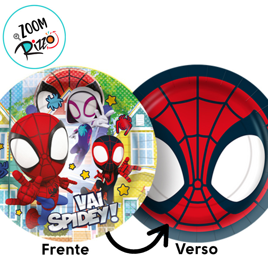 Detalhes do Prato de Papel Redondo - Spidey - 18cm - 8 unidades - Regina - Rizzo
