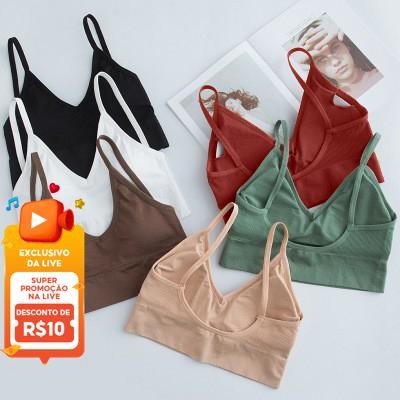 Sutiã Esportivo Sexy Sem Costura-Conforto Fio Para Exercícios E Uso Diário