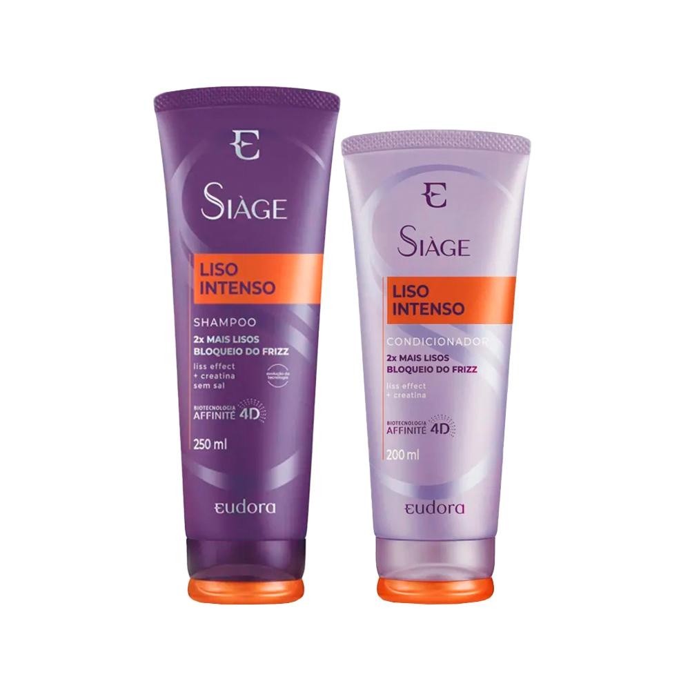 Kit Eudora Siáge Liso Intenso 4D - Shampoo e Condicionador