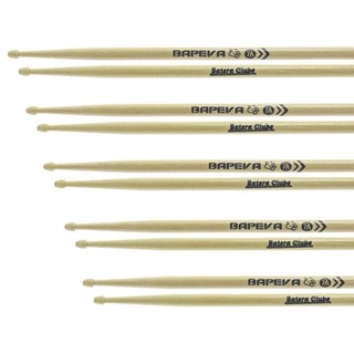 Kit de Baquetas 7A Batera Clube Kit com 5 Pares em Bapeva Padrão 7A excelente durabilidade e densida