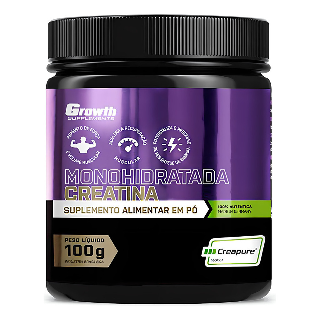 Creatina Em Pó 100g e 250g Creapure Growth Supplements original