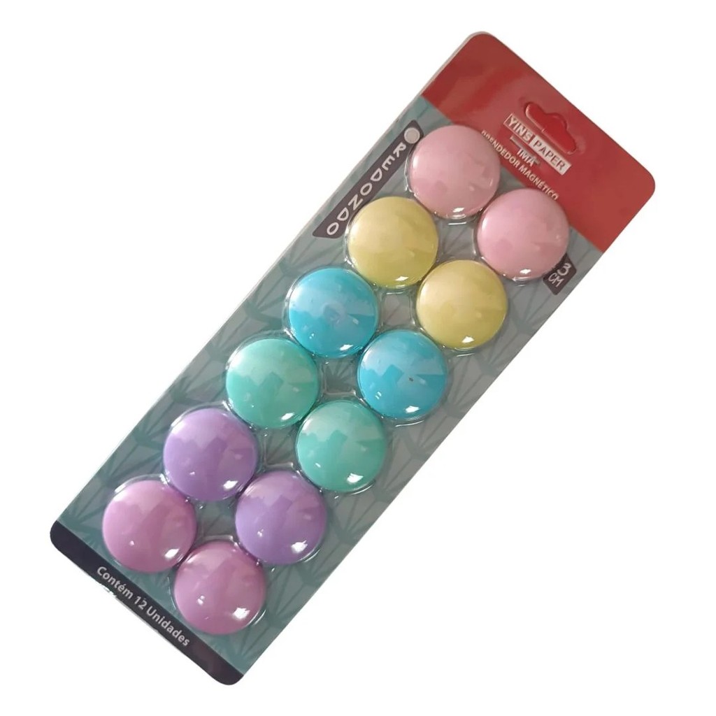 Prendedor Imã Magnetico Tom Pastel Com 12 - Yin's