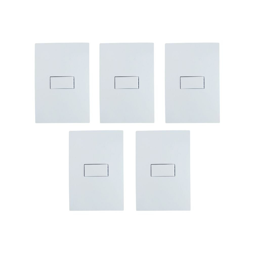 Kit 5 Conjunto Interruptor Simples Branco 10A Ilumi