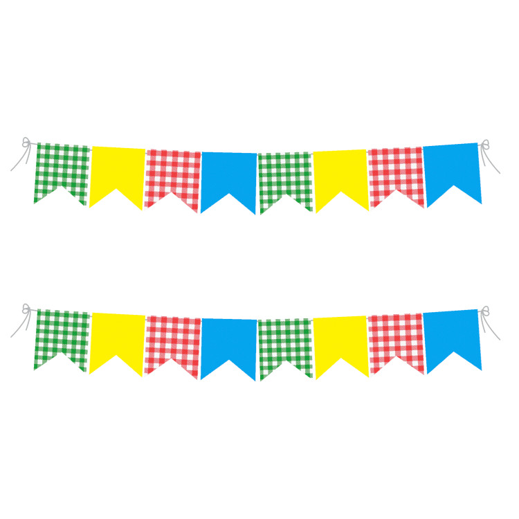 Faixa Decoração Festa Junina Bandeirinhas Xadrez 10m - 01 un