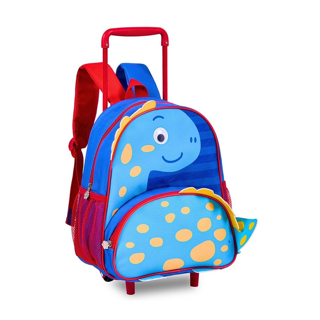 Mochila de Rodinha Infantil Masculina Dinossauro - Clio Style AZUL em Oferta na Shopee
