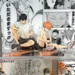 2 Pçs/Set 10 Cm Anime Haikyuu Acrílico mini Stand Figura Plate Hinata Shoyo Tobio Kageyama Cosplay Prop Decoração Desenh