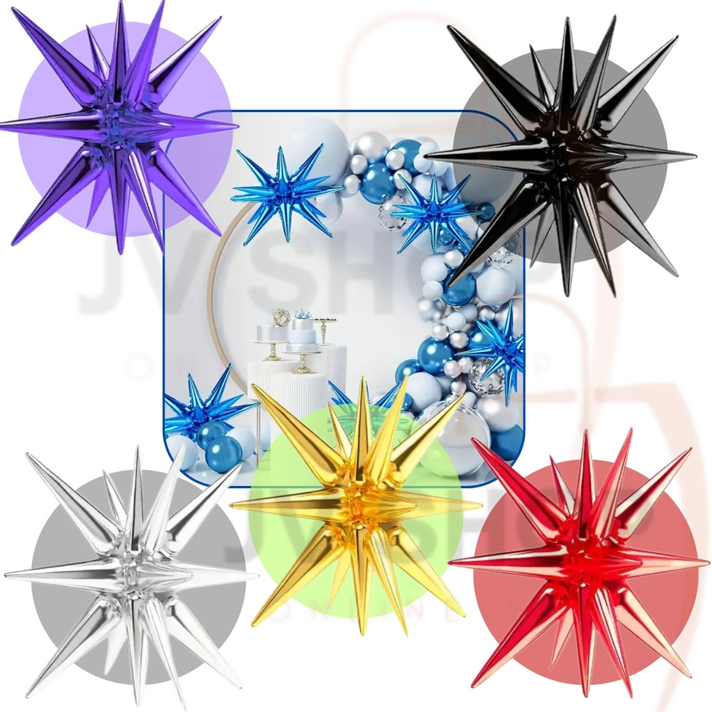 Balão Estrela Sputnik Metalizado 14 Pontas 55cm Decoração Festa em Oferta na Shopee