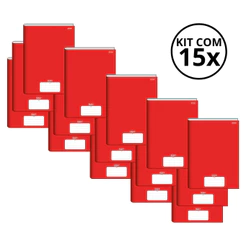Kit Com 15 Caderno Brochura 80 Fls Pautado Capa Dura - Stiff KITS:KIT 04