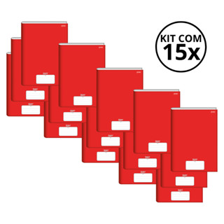 Kit Com 15 Caderno Brochura 80 Fls Pautado Capa Dura - Stiff KITS:KIT 04 em Oferta na Shopee