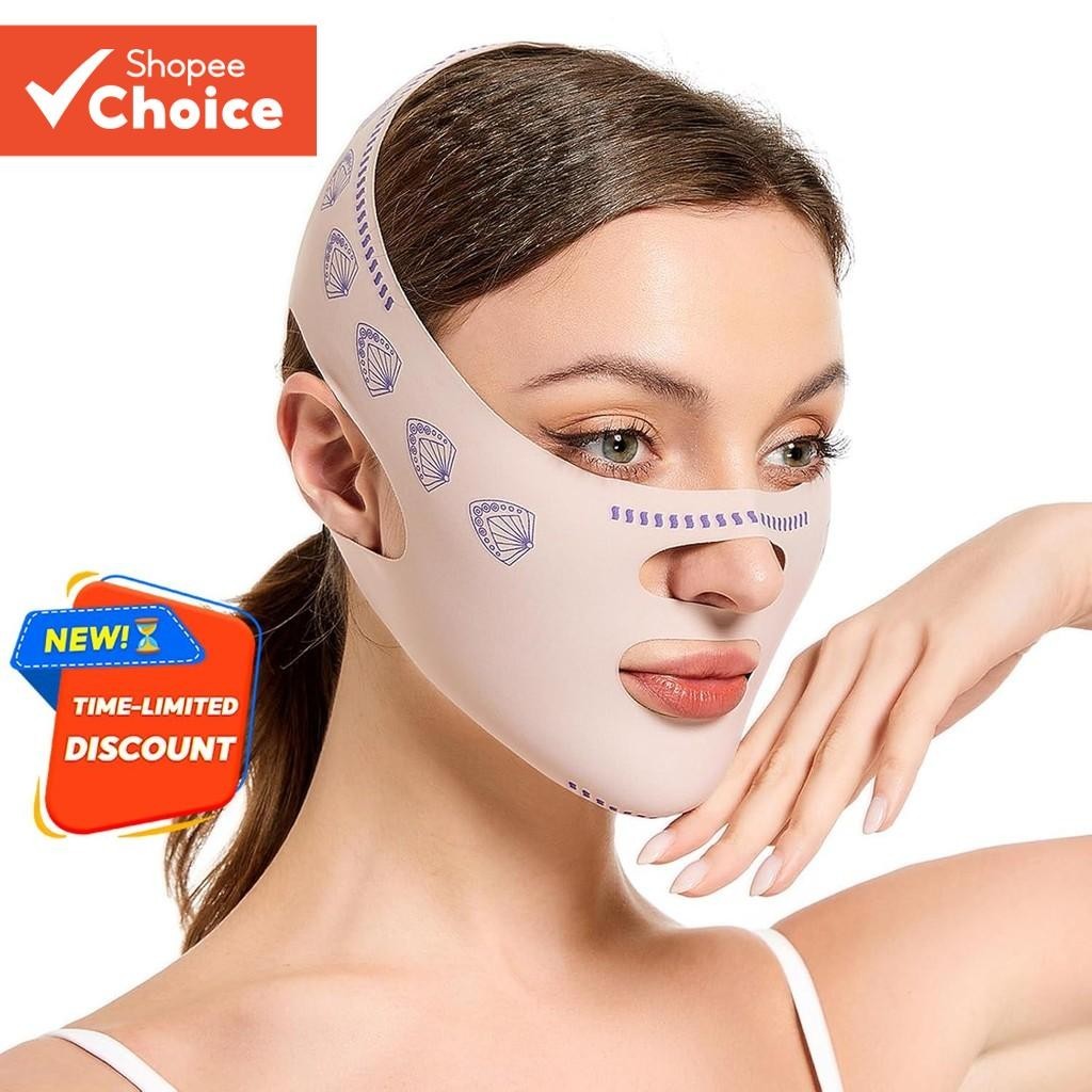 Conjunto De Levantamento Facial : Cinto Linha V , Máscara De Queixo E Bandagem Duplo , Macio Elástico Para Todos .