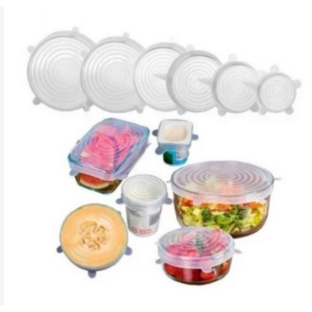 Tampa De Silicone Flexivel Reutilizavel Kit 6 Unidades Oferta