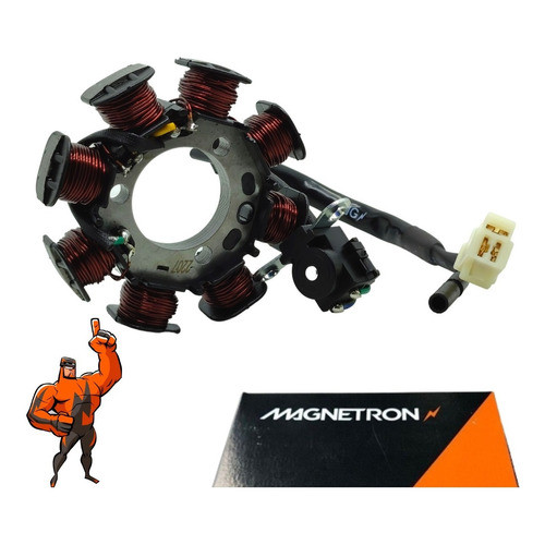 Estator completo com bobina Cg 150 Titan Fan 2004 2005 2006 2007 2008 Original Magnetron