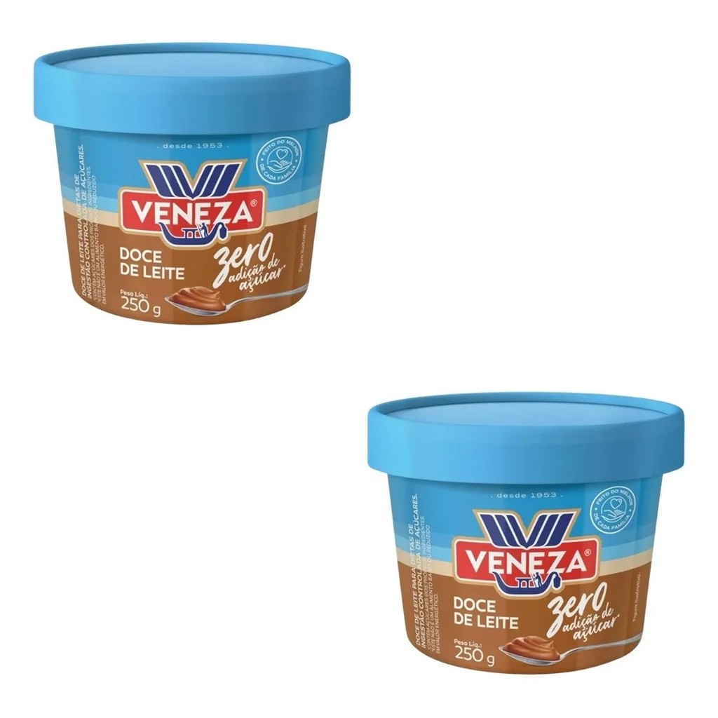 KIT DOCE DE LEITE ZERO AÇÚCAR VENEZA 250G 2U em Oferta na Shopee