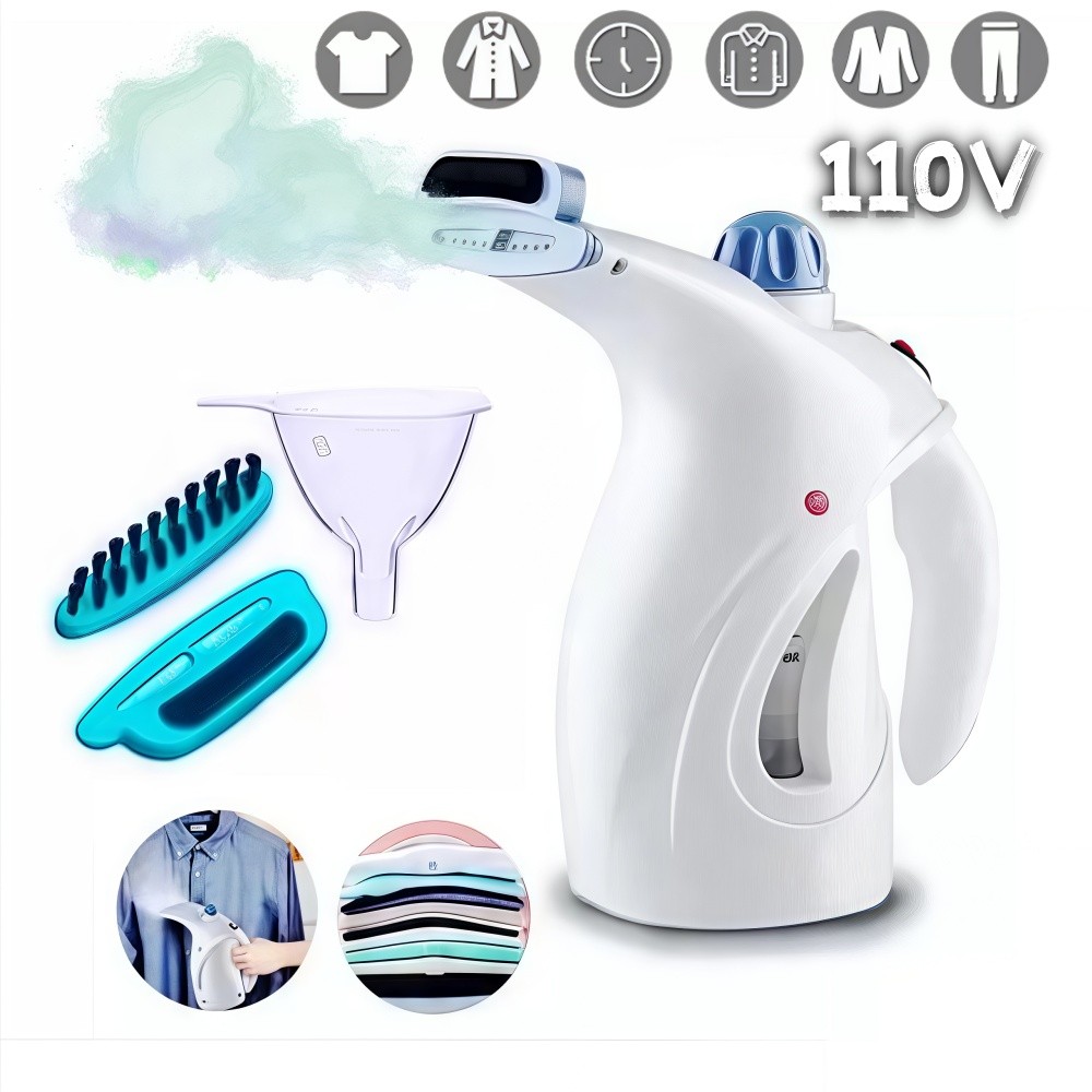 Vaporizador 110V Passadeira a Vapor Passar Roupa Portátil 800w,Ferro de Passar para loja,promoção Rosa/branco