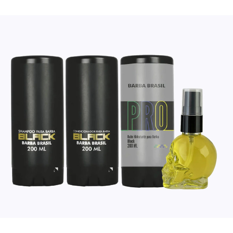 Kit Completo de Cuidados para Barba - Limpeza, Hidratação  - BLACK - Barba Brasil em Oferta na Shopee
