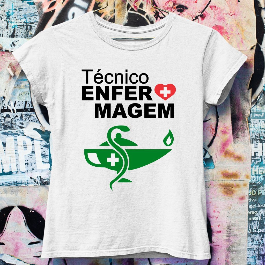 Blusa T-shirt Feminina Profissão Tecnico Tecnico de Enfermagem Enfermeira Enf Profissão Promoção