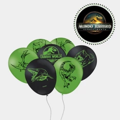 25~125 BALÃO BEXIGA FESTA JURASSIC WORLD RECOMEÇO n°9 FESTCOLOR (CHOCO)