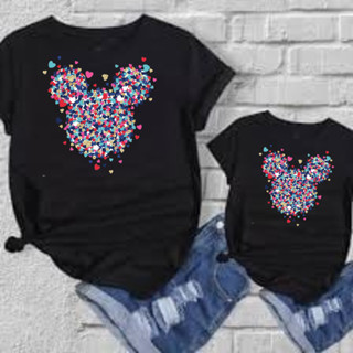 Kit T-Shirt Algodão Camisetas Mãe e Filha Colorida - Preta em Oferta na Shopee