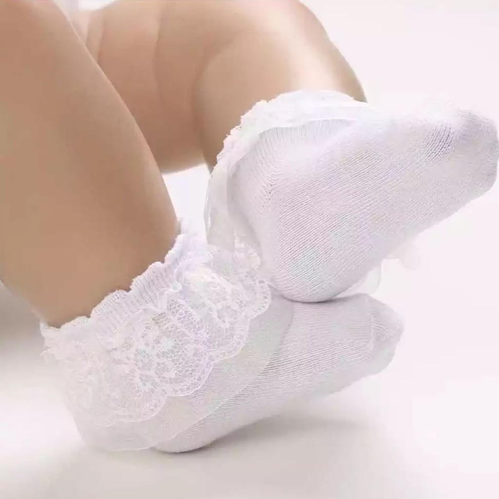 1 Par de Renda Meia Fofa de Renda Infantil para Menina Princesa Batizado em Oferta na Shopee