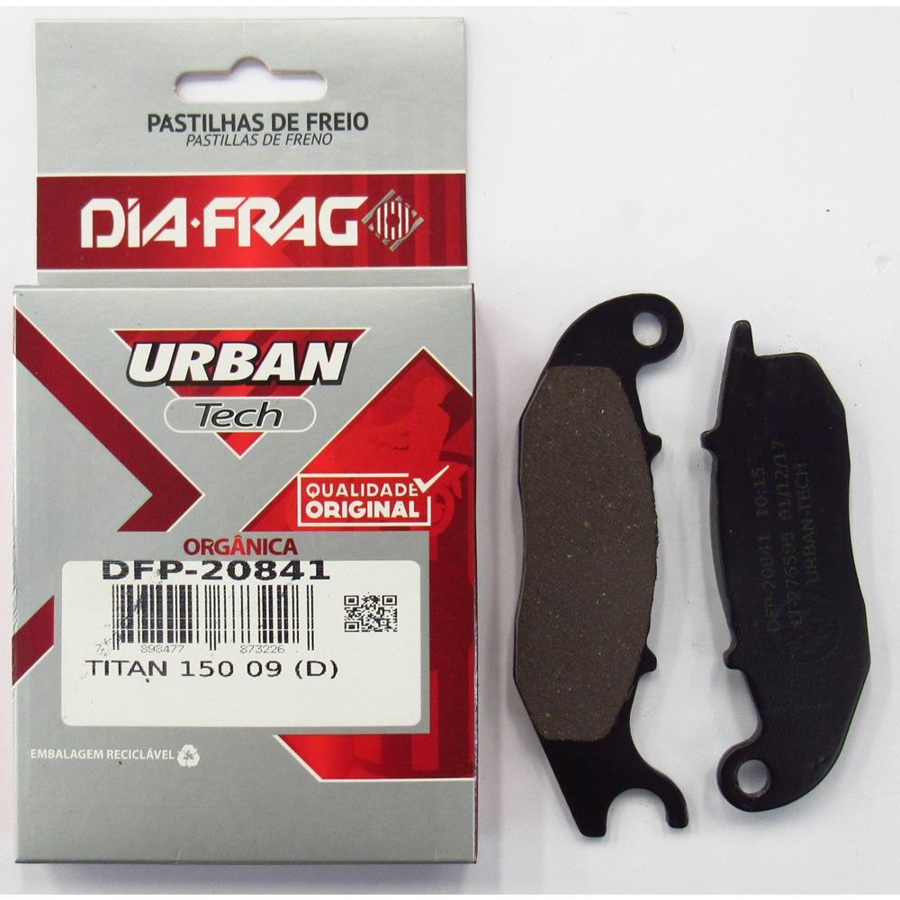Pastilha De Freio Dianteira HONDA CG 150 TITAN ESD EX KS ESD ES 2009 2010 2011 2012 2013 2014 2015 – Diafrag DFP-20841 em Oferta na Shopee