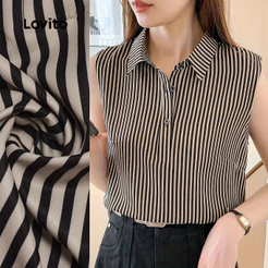 Lovito Elegante Camisa com Topo de Botão Confortável e Macia Oficial Delicada Primavera/verão Listrada Feminina L138ED389