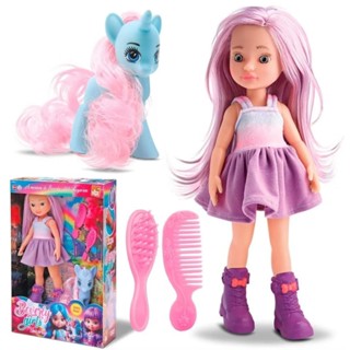 Boneca Beverly Girls Com Unicórnio E Acessórios - Bee Toys - em Oferta na Shopee