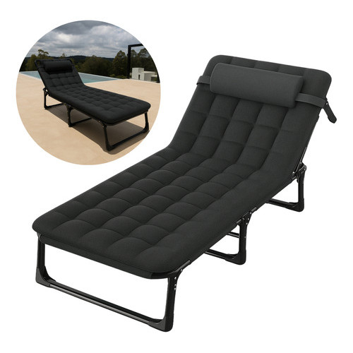 Cama Espreguiçadeira Portátil Reclinável Dobrável 4 Posições