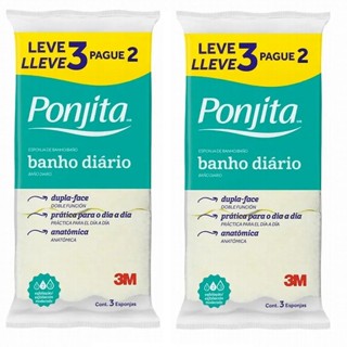 Kit com 6 Esponja de Banho Diario Ponjita Amarela em Oferta na Shopee