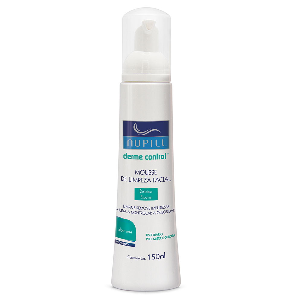 Mousse de limpeza facial Nupill Derme Control