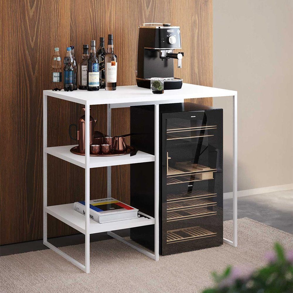 Aparador Adega Industrial Bar Barzinho Bourbon Aço Branco 80 Cm em Oferta na Shopee