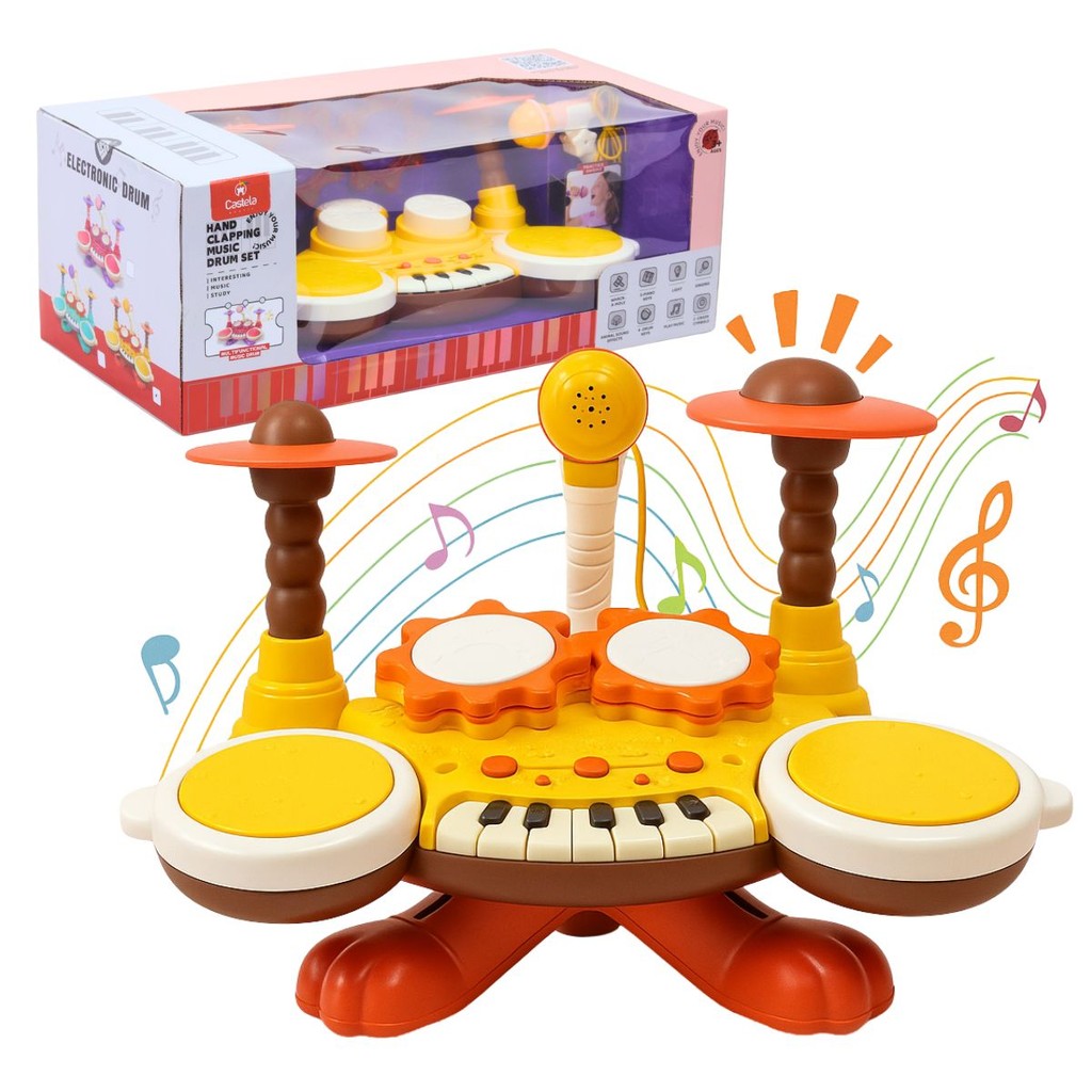 Brinquedo Bateria E Piano Com Som, Luz e Microfone - Castela em Oferta na Shopee