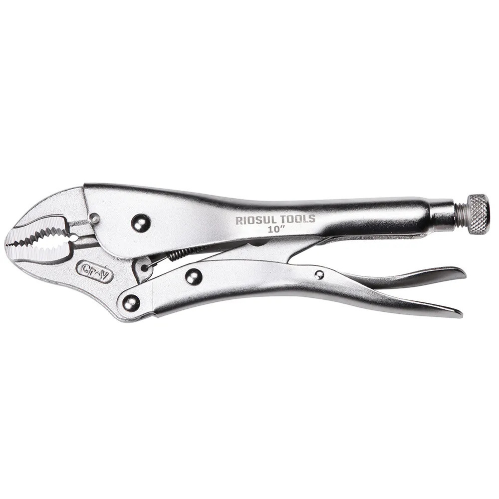 ALICATE DE PRESSAO COM MORDENTE RETO 10" CRV - RIOSULTOOLS