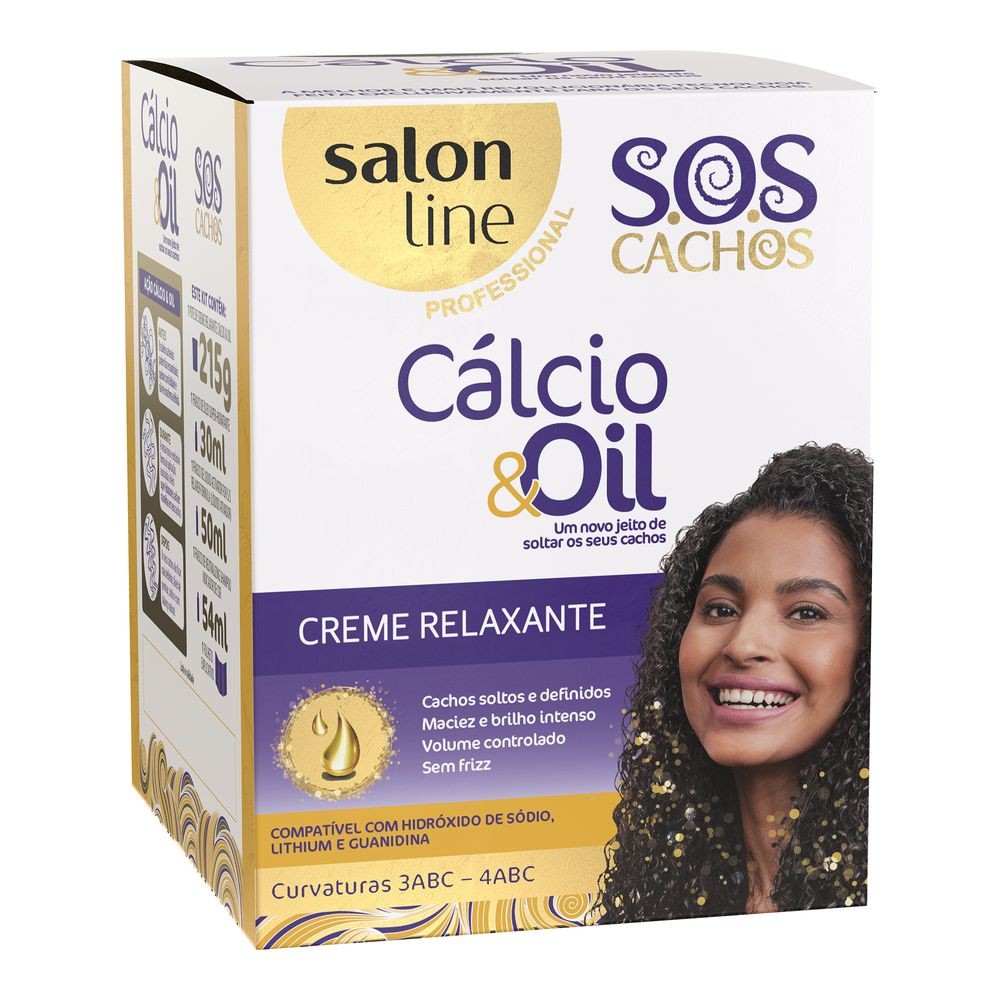 Kit Salon Line SOS Cachos Creme Relaxante Guanidina Calcio&Oil - Beauty