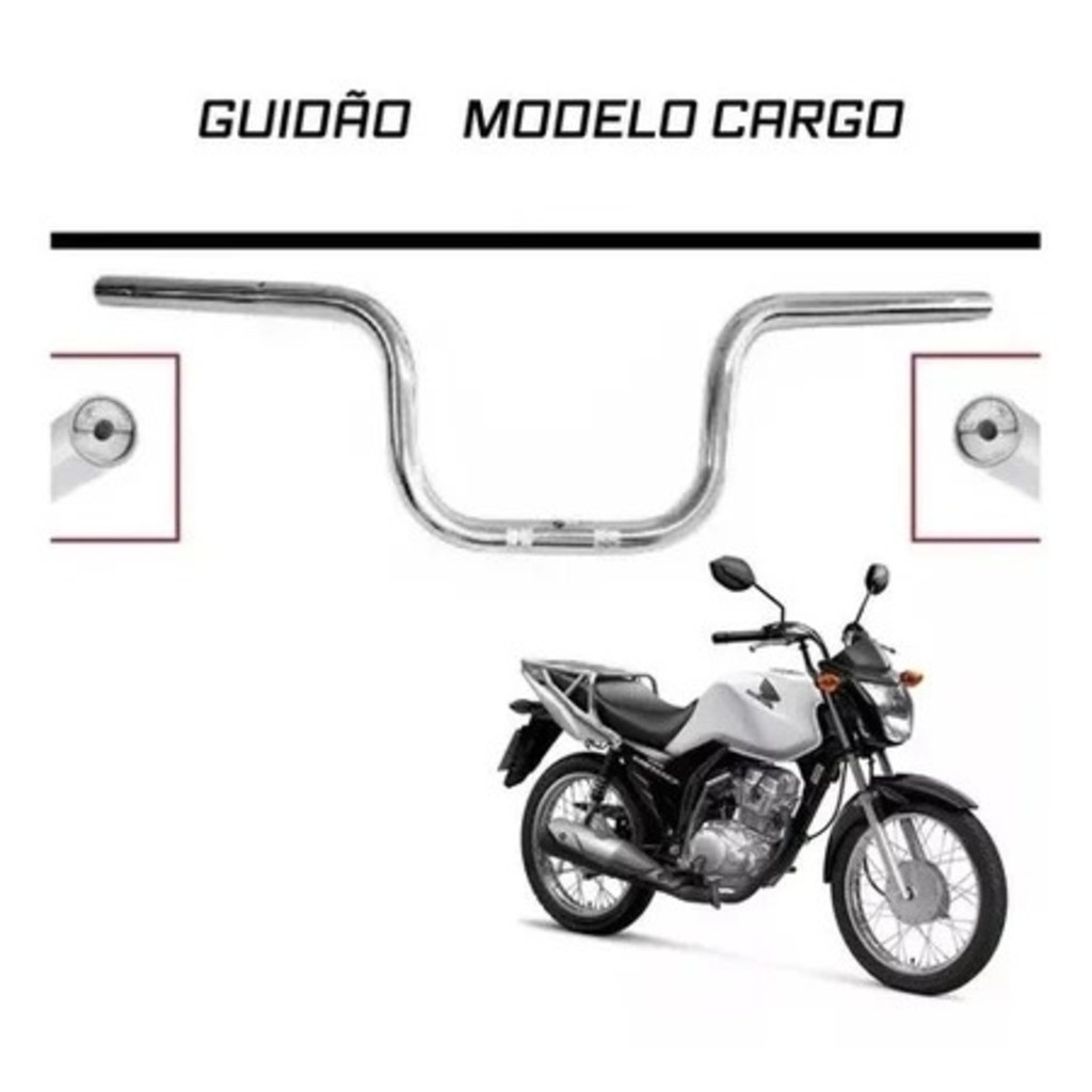 Guidão motoboy alto Cg 125/150/160 Fan e start - Cromado C/peso - 2576